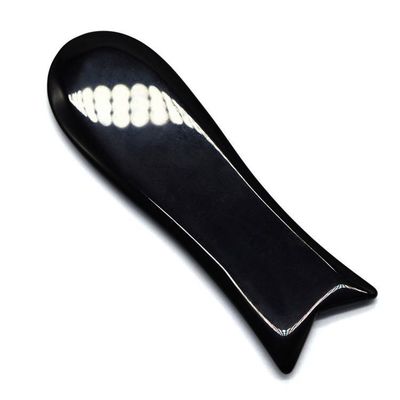 Obsidian visvormige Gua Sha schrapen massagetools voor aangepast logo Gezicht en lichaam Plug-in stroombron