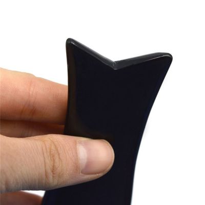 Obsidian visvormige Gua Sha schrapen massagetools voor aangepast logo Gezicht en lichaam Plug-in stroombron