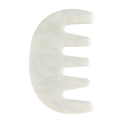 Hoofd Spa Massager Chinees Natuurlijk Wit Xiuyan Jade Gua Sha Schrapen Kam voor 2024 Trending Massage Tools