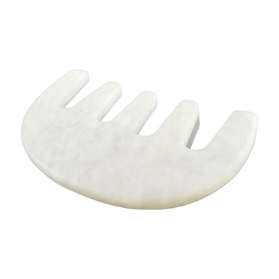 Hoofd Spa Massager Chinees Natuurlijk Wit Xiuyan Jade Gua Sha Schrapen Kam voor 2024 Trending Massage Tools