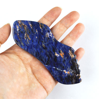2024 Trend Lip Shape Blue Sodalite Stone Gua Sha Scraping Massager voor gezichtshuid Schoonheid binnen Body Massage Equipment