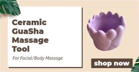 Lichaamsmassageapparatuur Custom Logo Wit Keramisch Scalp Massage Hulpmiddelen voor Paarse Guasha Porselein Huidverzorging Steen Gua sha