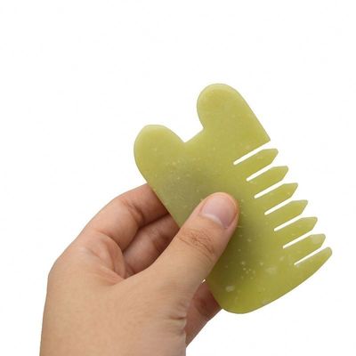 Lichaamszorg Massage Natuurlijke Xiu Yan Jade Steen Schrapen Guasha Kam Haar Gezicht Scalp Gua Sha Borstel Tools voor het hoofd