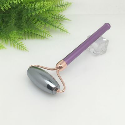 Zilveren Terahertz Roller Gezichtsmassage Roller Guasha Gelast Smooth Beauty Terahertz Stone Face Jade Roller Gua Sha Terahertz Therapie