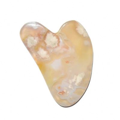 Cherry Blossom Agate Hartvorm Gua Sha Board Huidverzorgingsmassage Tool voor Infrarood Fysiotherapie