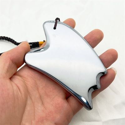 Natural Board Terahertz Gua Sha Gezichtsmassage Tool Zilveren hartvorm Massager voor schrapen en Trigger Point behandeling