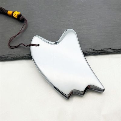 Natural Board Terahertz Gua Sha Gezichtsmassage Tool Zilveren hartvorm Massager voor schrapen en Trigger Point behandeling