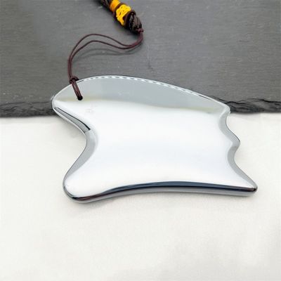 Natural Board Terahertz Gua Sha Gezichtsmassage Tool Zilveren hartvorm Massager voor schrapen en Trigger Point behandeling