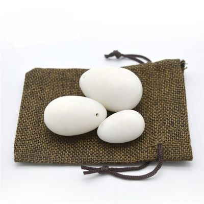 Lichaam 45*30mm Wit Jade Yoni Eggs Set Stretching Vaginal Muscles en Healing Stones voor Kegel-oefening