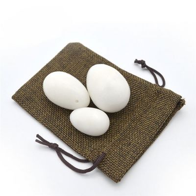 Lichaam 45*30mm Wit Jade Yoni Eggs Set Stretching Vaginal Muscles en Healing Stones voor Kegel-oefening