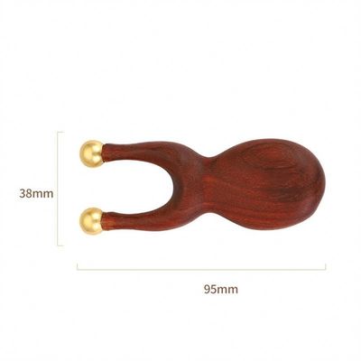 ISO9001 gecertificeerd Messing oogmassage gereedschap voor neusbrug Sandelhout Gezicht Gua Sha Massage Comb 95 * 38mm Grootte