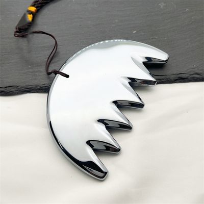 Lichaamsmassage Zilver Zes-tanden Terahertz Gua Sha Board Scalp Comb Guasha Energy Stone Head Massager Health Care Salon Beauty Tool