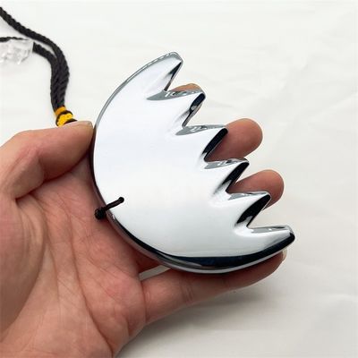 Lichaamsmassage Zilver Zes-tanden Terahertz Gua Sha Board Scalp Comb Guasha Energy Stone Head Massager Health Care Salon Beauty Tool