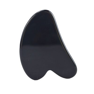 Hartvorm Zwarte Obsidian Guasha 100% Natuur Jade Board Gua Sha Schrapen Massage Tool Customized Logo voor aanpassing
