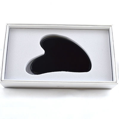 Hartvorm Zwarte Obsidian Guasha 100% Natuur Jade Board Gua Sha Schrapen Massage Tool Customized Logo voor aanpassing