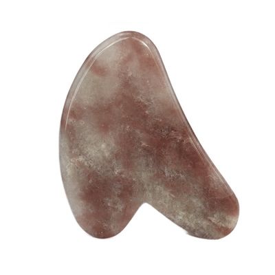 2024 Natural Strawberry Crystal Jade Gua Sha Heart Shape Face Scraping Massage Guasha Board voor het volledige lichaamsmassagegebied