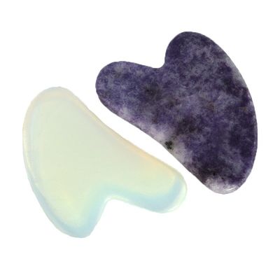 Schoonheidstool aangepast logo beschikbaar opal gua sha schraapbord voor gezichtsmassage