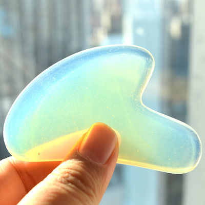 Schoonheidstool aangepast logo beschikbaar opal gua sha schraapbord voor gezichtsmassage