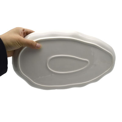 Keramische visplaat voor het serveren van Fruit Salad Pasta Hoofdgerecht Afwasmachine en Microwave Safe Onregelmatige vorm