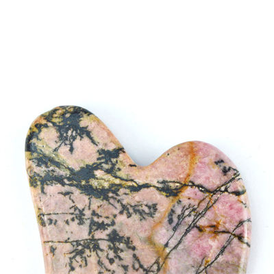 Spiermassage Functie Natuurlijke hartvorm Rhodonite Steen Gua Sha Schraapbord voor gezichts schoonheid en lichaam Huid Health Care Spa
