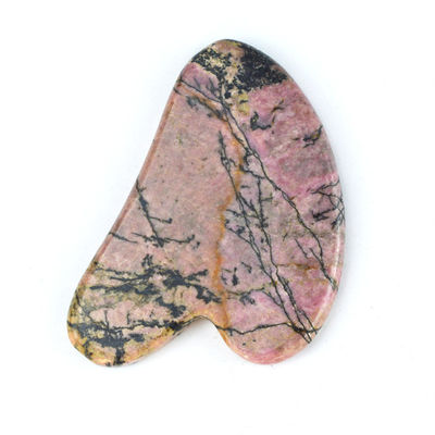 Spiermassage Functie Natuurlijke hartvorm Rhodonite Steen Gua Sha Schraapbord voor gezichts schoonheid en lichaam Huid Health Care Spa