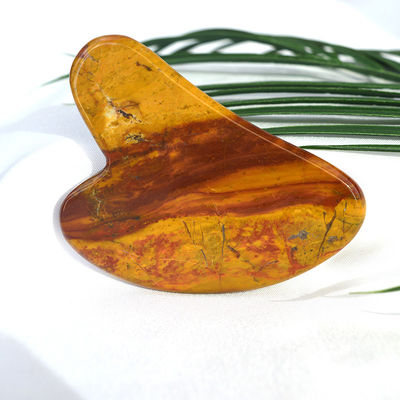 Gezichtsmassageur Hartvorm Rood Jasper Gua Sha Massage Tool voor Custom Logo Guasha Stone Body Self Skin Care Spa Massage