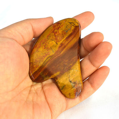 Gezichtsmassageur Hartvorm Rood Jasper Gua Sha Massage Tool voor Custom Logo Guasha Stone Body Self Skin Care Spa Massage