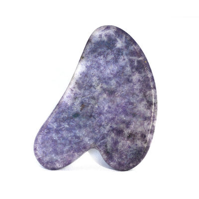 Lichaamsmassageapparatuur Natuurlijke hartvorm Paarse steen Gua Sha Schraapbord voor spierrelaxatie en huidgezondheid Spa