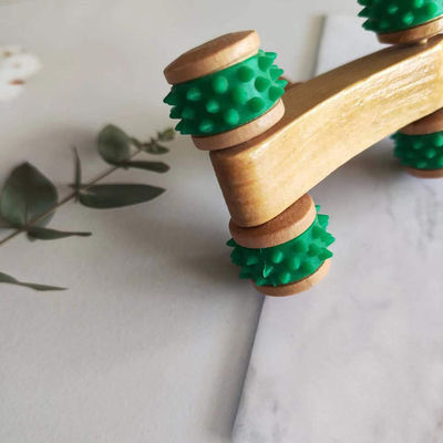 Lichaamsmassageapparatuur 2024 aankomst Natuurlijke milieuvriendelijke handgemaakte handwerk Houten Gua Sha Massager Roller voor massagetools