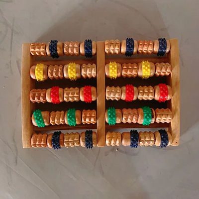 Houten gereedschap Pedicures Voettherapie Meridian Massager Kleur rubber Houten voetroller voor voetmassage en Meridian