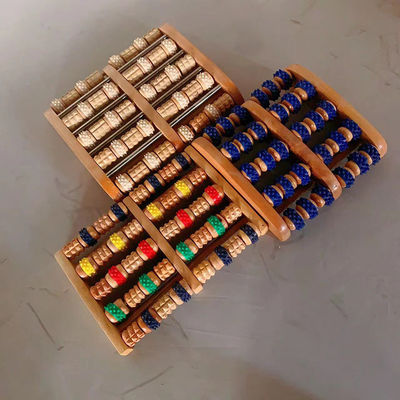 Houten gereedschap Pedicures Voettherapie Meridian Massager Kleur rubber Houten voetroller voor voetmassage en Meridian