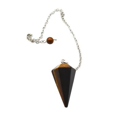 Uitstekende natuurlijke Tiger Eye Chakra Pendulum Crystal Hanger Halsketting voor mannen en vrouwen