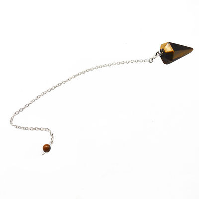 Uitstekende natuurlijke Tiger Eye Chakra Pendulum Crystal Hanger Halsketting voor mannen en vrouwen