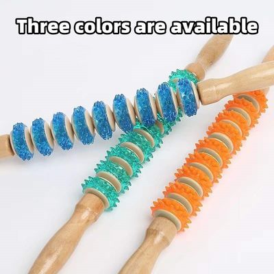 Lichaamsspieren Anti-cellulitis Massage Roller Gewichtsverlies Volledig lichaam Relaxatie Houttherapie Massage Hulpmiddelen Negen wielen PVC Roller