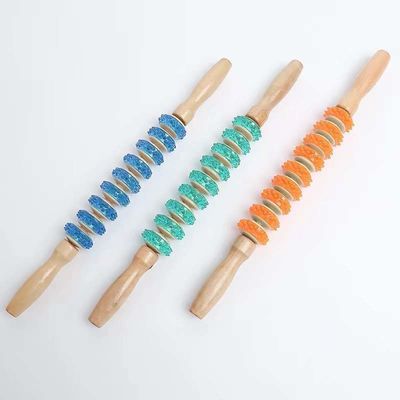 Lichaamsspieren Anti-cellulitis Massage Roller Gewichtsverlies Volledig lichaam Relaxatie Houttherapie Massage Hulpmiddelen Negen wielen PVC Roller