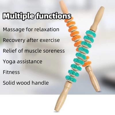 Lichaamsspieren Anti-cellulitis Massage Roller Gewichtsverlies Volledig lichaam Relaxatie Houttherapie Massage Hulpmiddelen Negen wielen PVC Roller