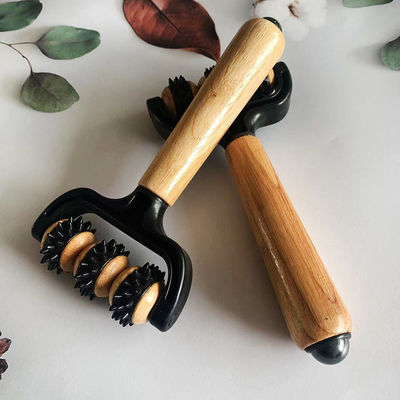 Houten massageroller voor spiermassage vasthouden cellulitis pijn trigger punt magnetische bal roller gereedschap