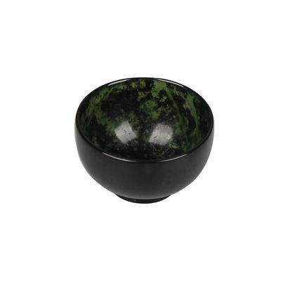Gravureertype 100% Chinese natuurlijke Jade Bowl Donkergroene Jade Handgesneden Bowl Cup voor Home Decoration Verbetering
