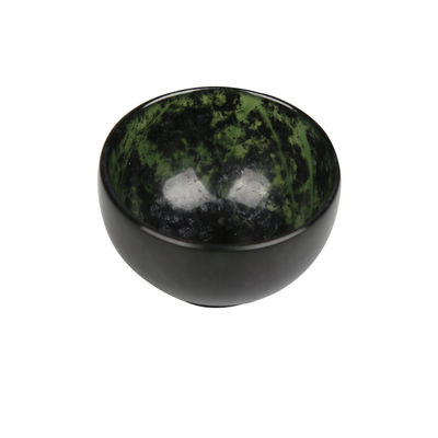 Gravureertype 100% Chinese natuurlijke Jade Bowl Donkergroene Jade Handgesneden Bowl Cup voor Home Decoration Verbetering