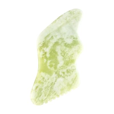 Body Massager Natuurlijke groene Jade Guasha voor anti-aging Chinese Xiuyan Jade Bliksemvorm Gua Sha Schrapen Massage Tool