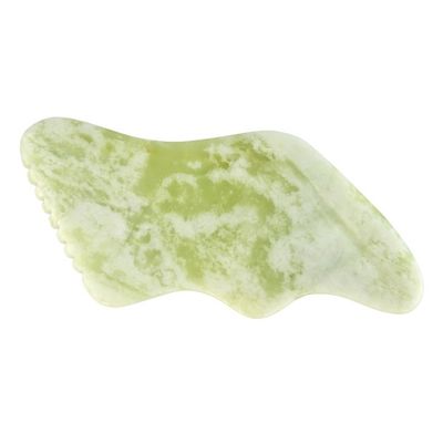 Body Massager Natuurlijke groene Jade Guasha voor anti-aging Chinese Xiuyan Jade Bliksemvorm Gua Sha Schrapen Massage Tool