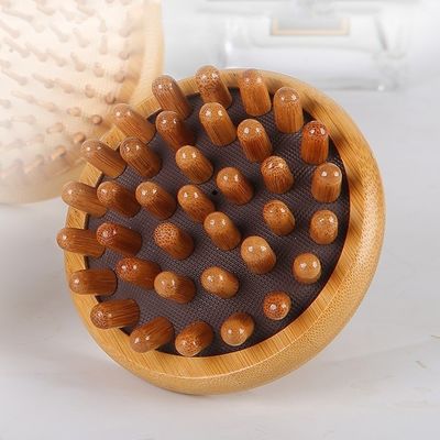Bruine paddenstoelvorm Bamboe Gua Sha Scalp Massage Airbag Kam Houten Guasha Gereedschap Hoofd Ontspan Massager Haar Gezondheidszorg Schoonheidsborstel