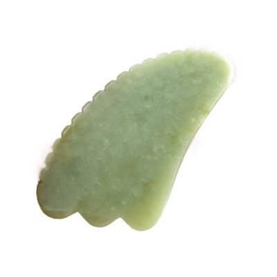 Body massage apparatuur handleiding GuaSha gereedschap gemaakt van natuurlijke groene Xiuyan Jade voor kaaklijn sculpting en zwelling vermindering