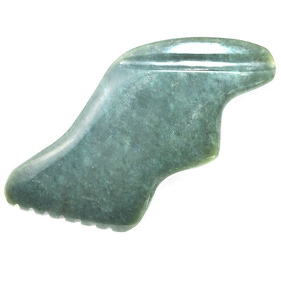 Donkere groene bliksemvorm Natuurlijke Nefriet Hetische Jade Gua Sha Massage Tool voor Custom Logo Zelf Huid Health Care Spa