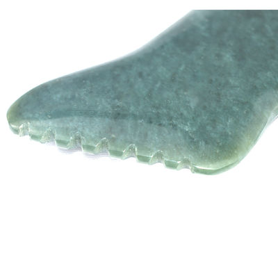 Donkere groene bliksemvorm Natuurlijke Nefriet Hetische Jade Gua Sha Massage Tool voor Custom Logo Zelf Huid Health Care Spa