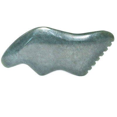 Donkere groene bliksemvorm Natuurlijke Nefriet Hetische Jade Gua Sha Massage Tool voor Custom Logo Zelf Huid Health Care Spa