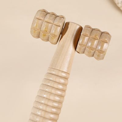 Gepersonaliseerd logo beschikbaard Bruin Hout Dubbel Roller Massage Stick voor zelfzorg en handmatige Guasha lichaam behandeling