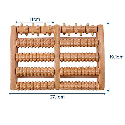Houten voetmassagerroller voor persoonlijke stressverlichting en ontspanning in bruin hout