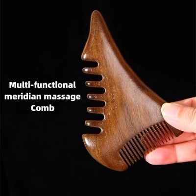 Gepersonaliseerd logo beschikbaar sandelhout massage kam voor het hoofd meridian hoofdhuid kam gezicht oog schouder nek schrapen
