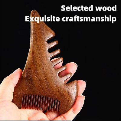 Bruine natuurlijke sandelhout Gua Sha Scalp Massage Kam Houten Guasha Gereedschap voor Hoofd Lichaam Ontspannen Massager Haar Gezondheidszorg Schoonheid